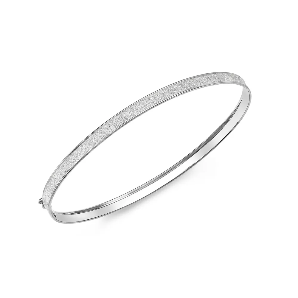 9ct White Gold 4mm Stardust Bangle