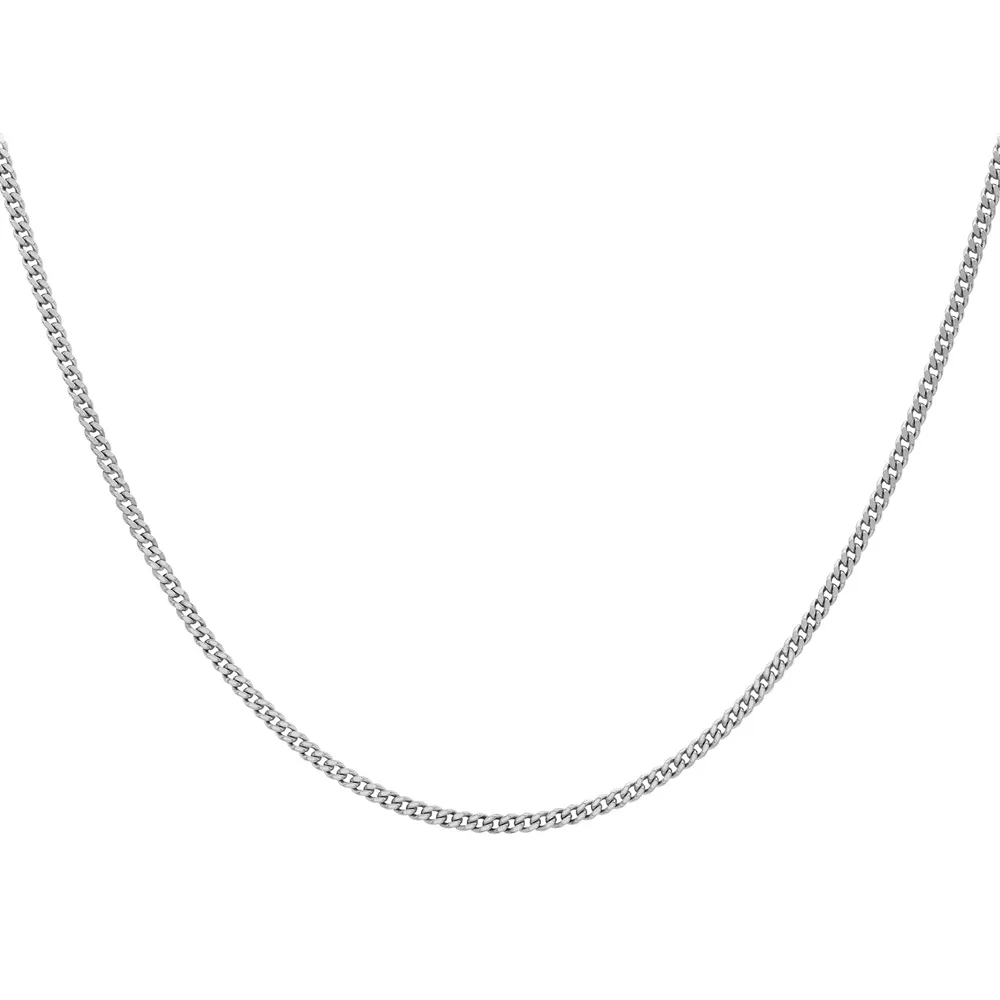 9ct White Gold 60cm (24") Curb Chain 0.8 Width