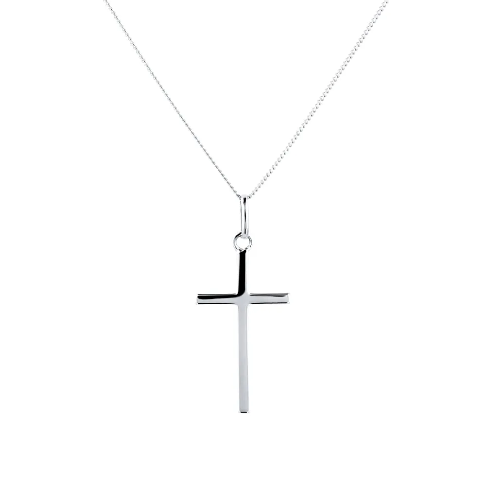 9ct White Gold Cross Pendant