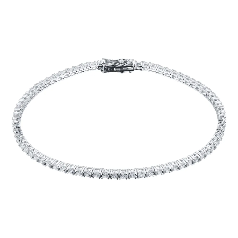 9ct White Gold Cubic Zirconia Tennis Bracelet