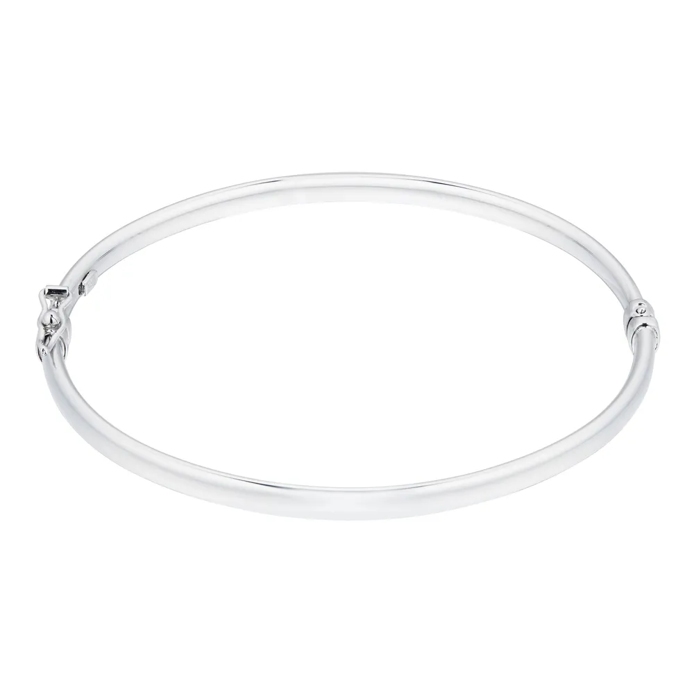 9ct White Gold Hinged Bangle