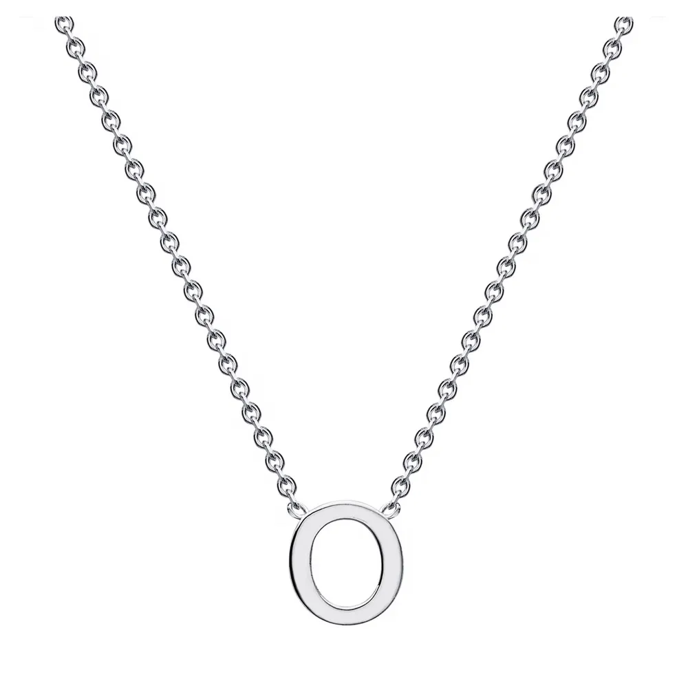 9ct White Gold Letter O Initial Pendant Necklace