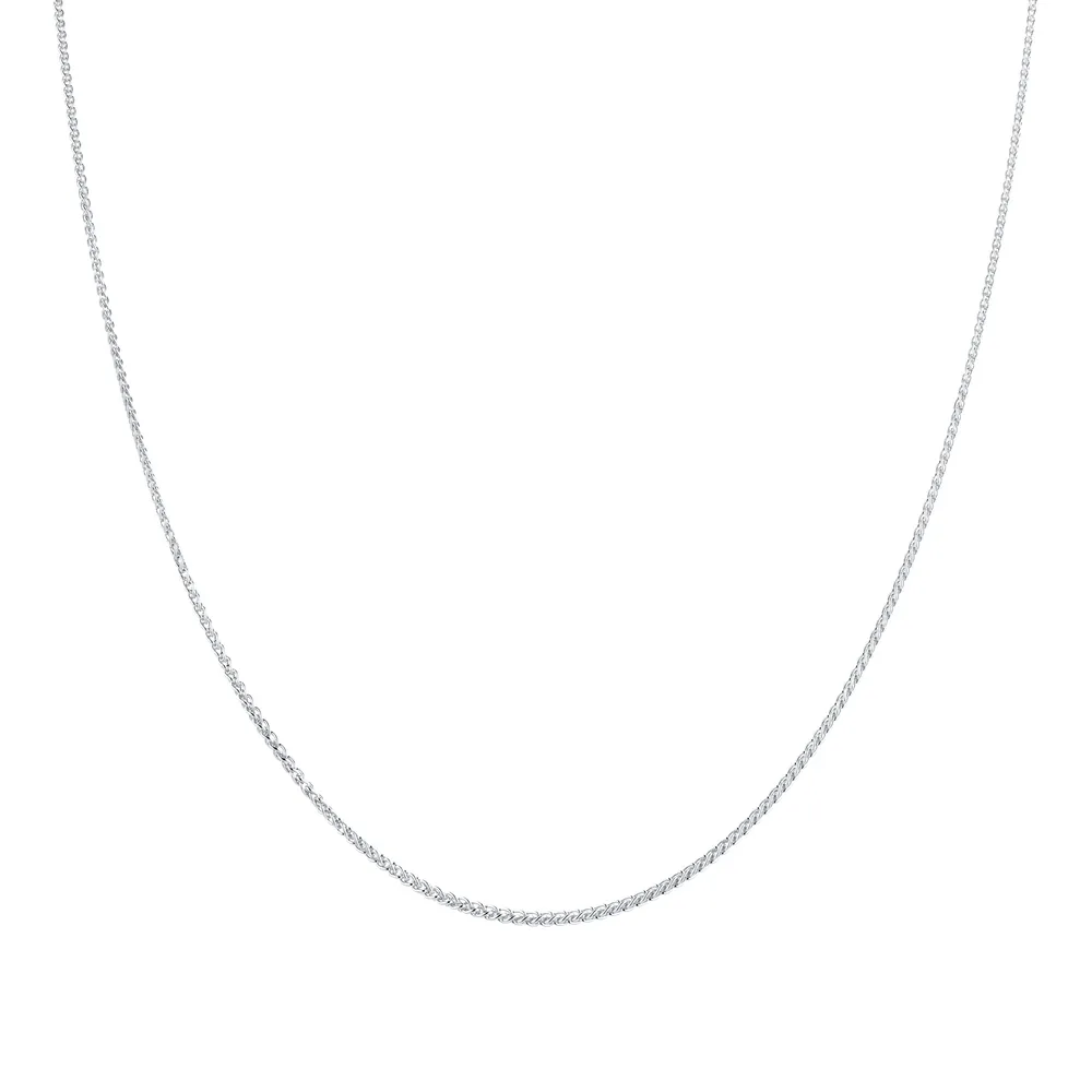9ct White Gold Spiga 18 Inch Necklace