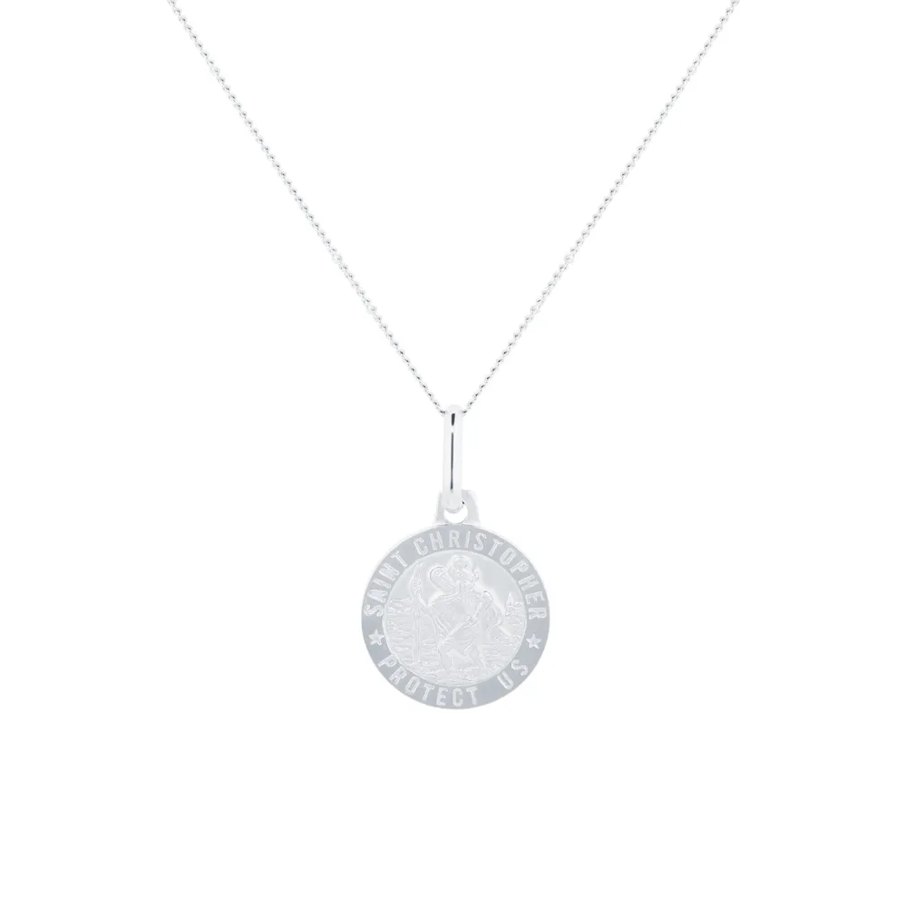 9ct White Gold St Christopher Pendant