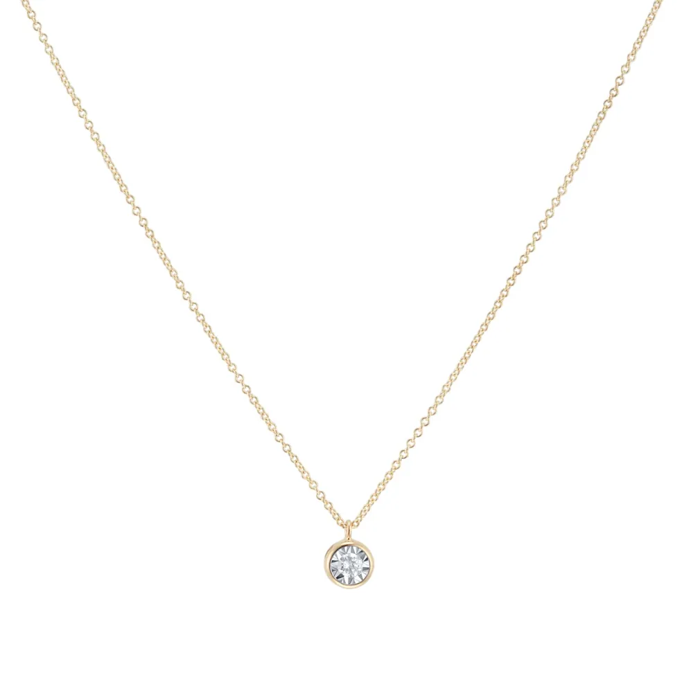 9ct Yellow and White Gold Diamond Birthstone Pendant