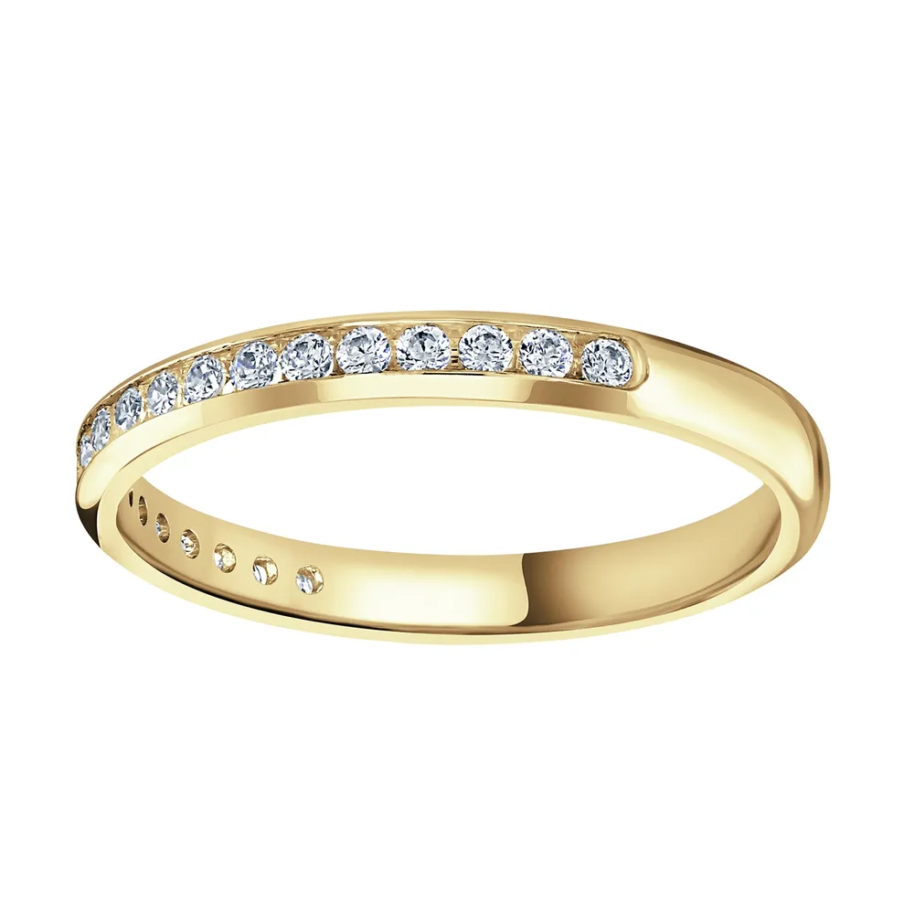 9ct Yellow Gold 0.20 Carat Round Brilliant Cut Channel Set Half Eternity Ring