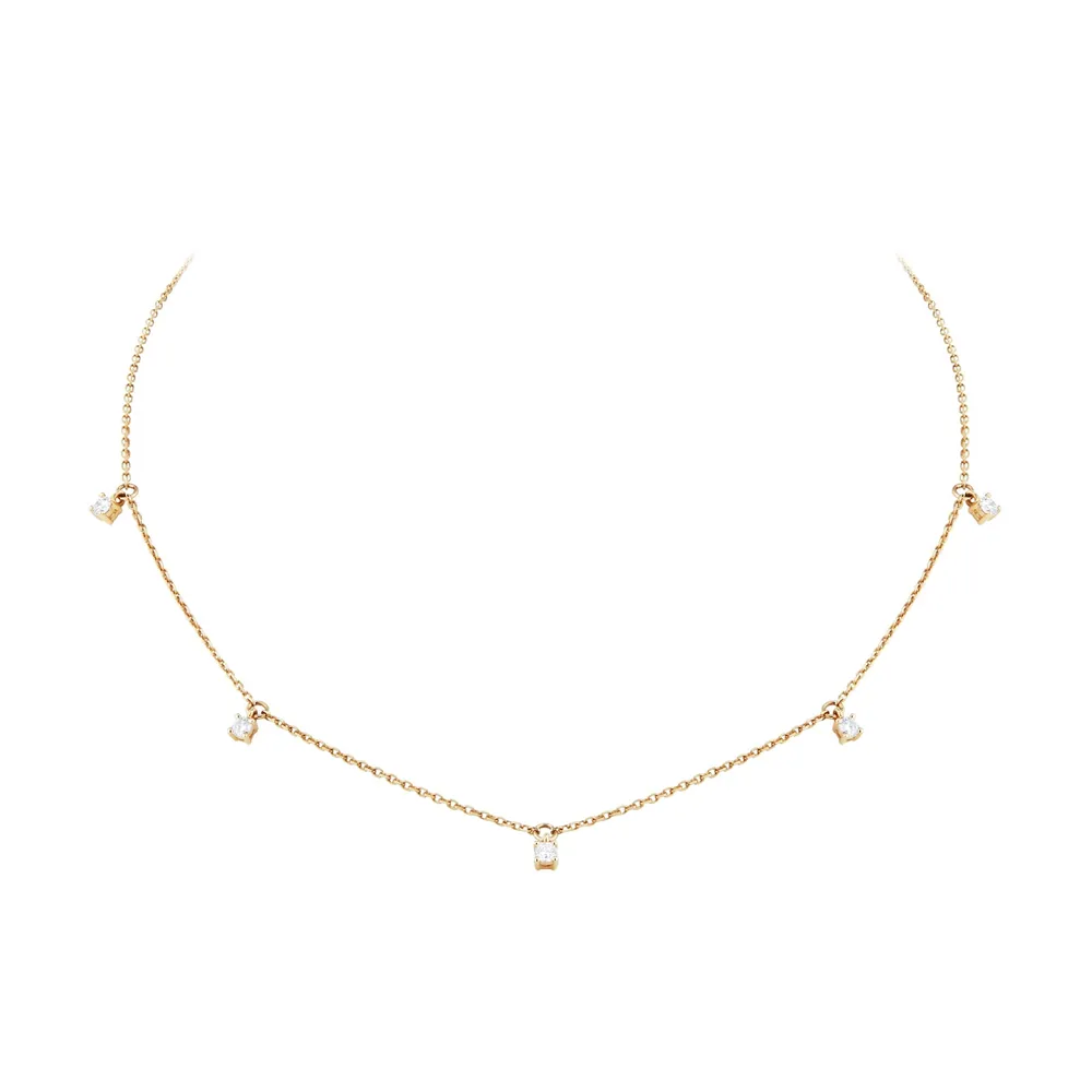 9ct Yellow Gold 0.25ct Diamond Dangle Necklace