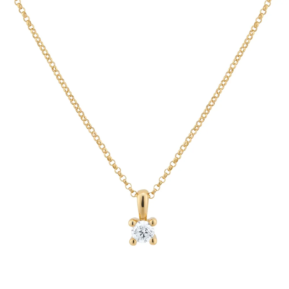 9ct Yellow Gold 0.25cttw Diamond Pendant