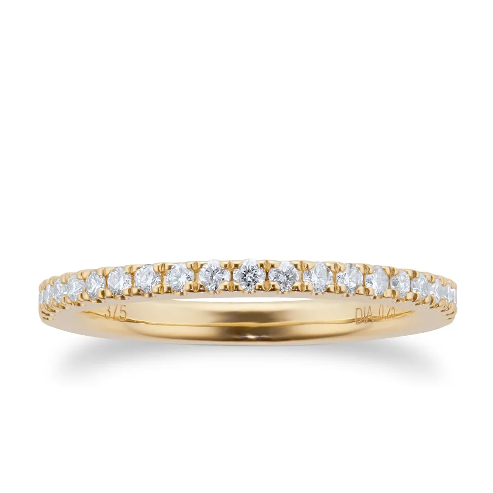 9ct Yellow Gold 0.25cttw Diamond Stacker Ring