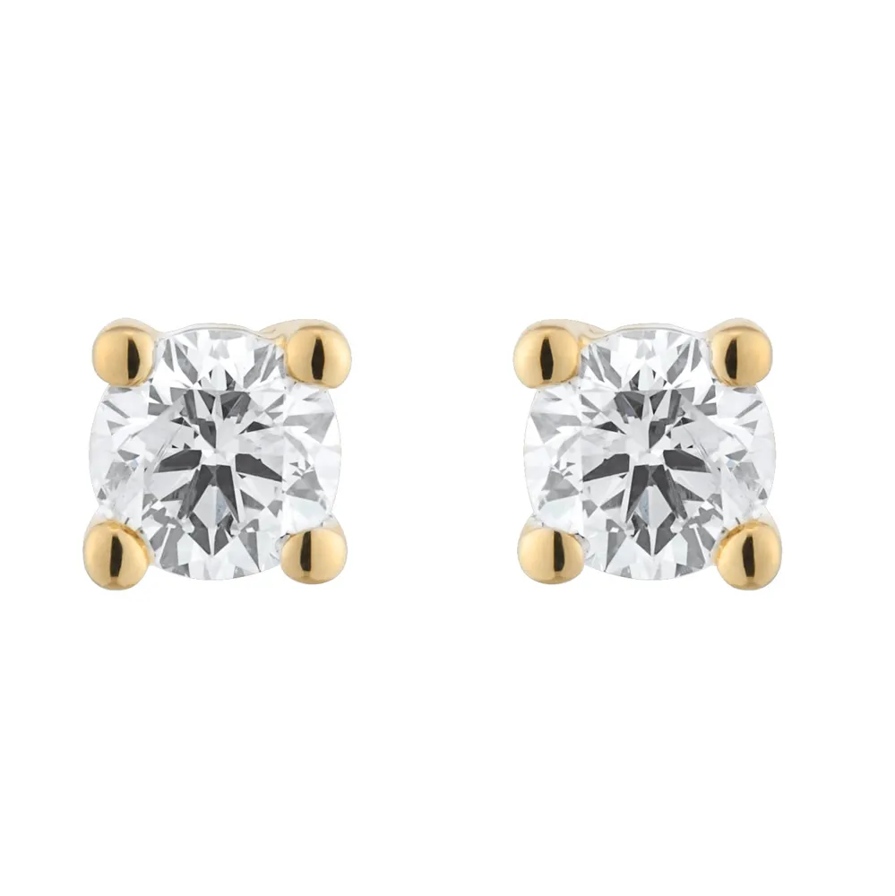 9ct Yellow Gold 0.25cttw Diamond Stud Earrings