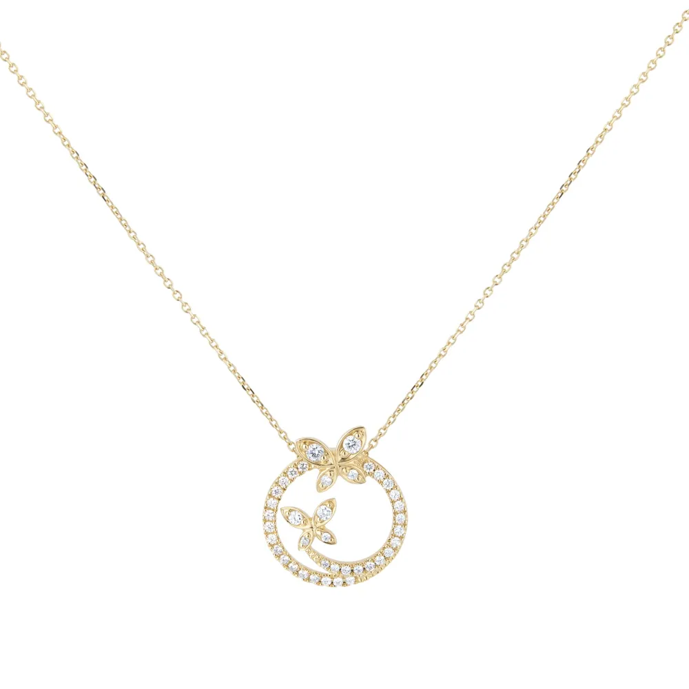 9ct Yellow Gold 0.40ct Diamond Butterfly Pendant