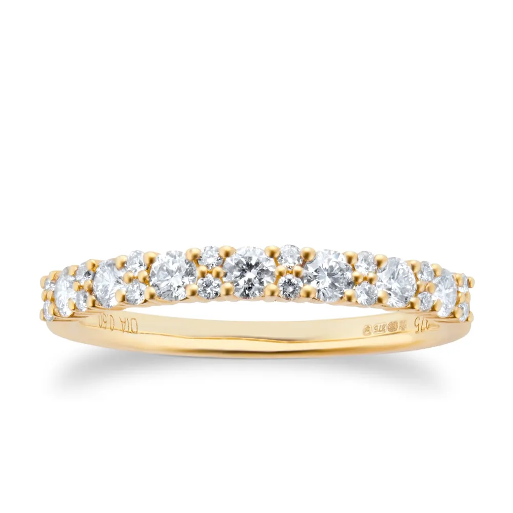 9ct Yellow Gold 0.50ct Cluster Eternity Rings