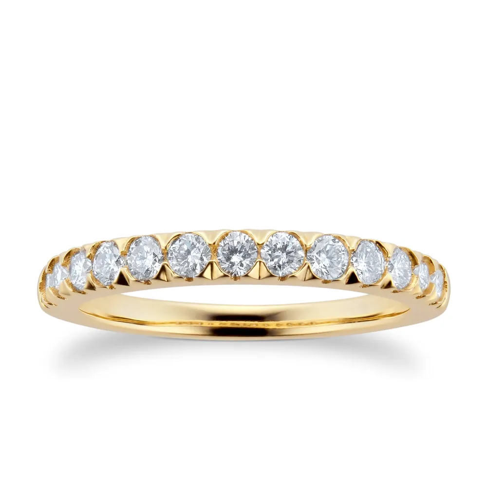 9ct Yellow Gold 0.50cttw Diamond Claw Set Eternity Ring