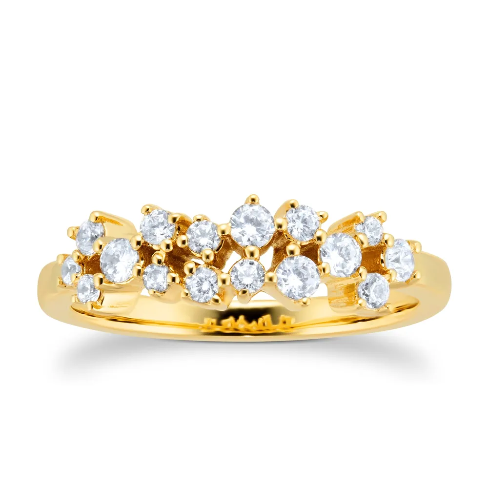 9ct Yellow Gold 0.50cttw Diamond Scatter Band Eternity Ring