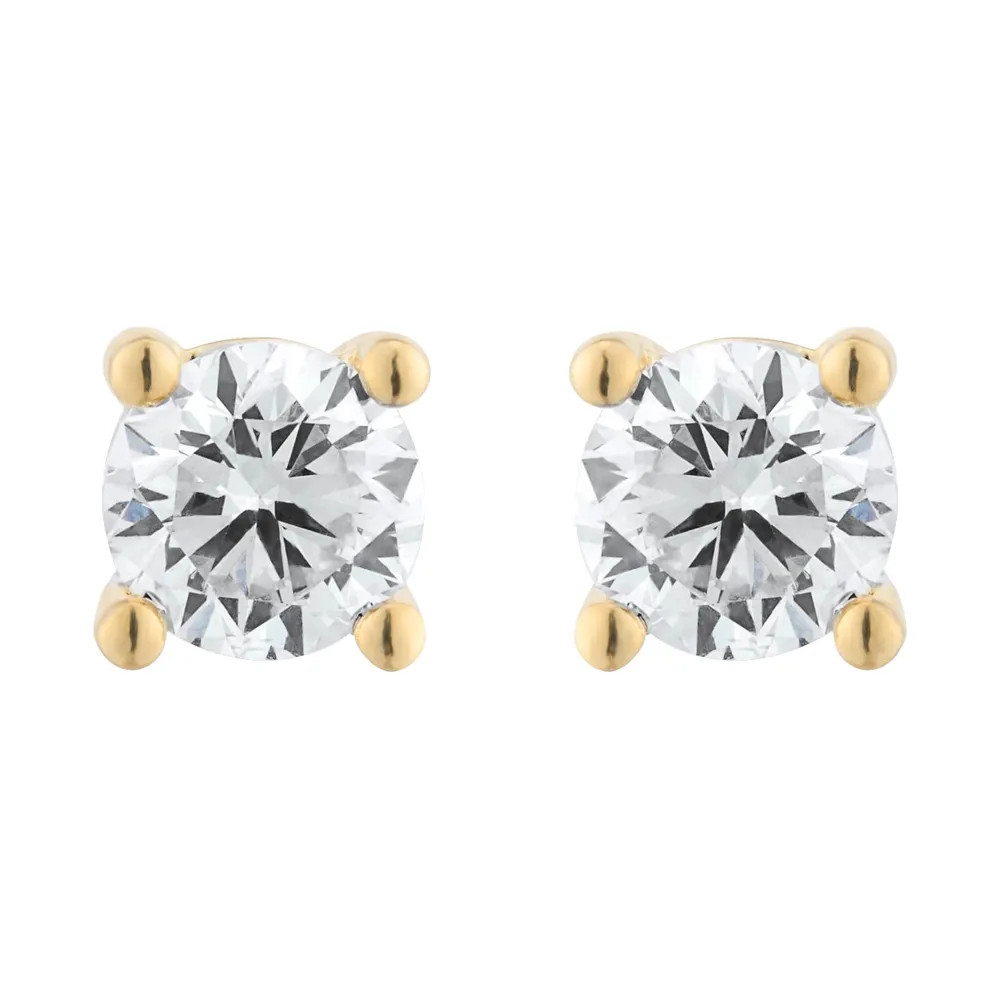 9ct Yellow Gold 0.50cttw Diamond Stud Earrings