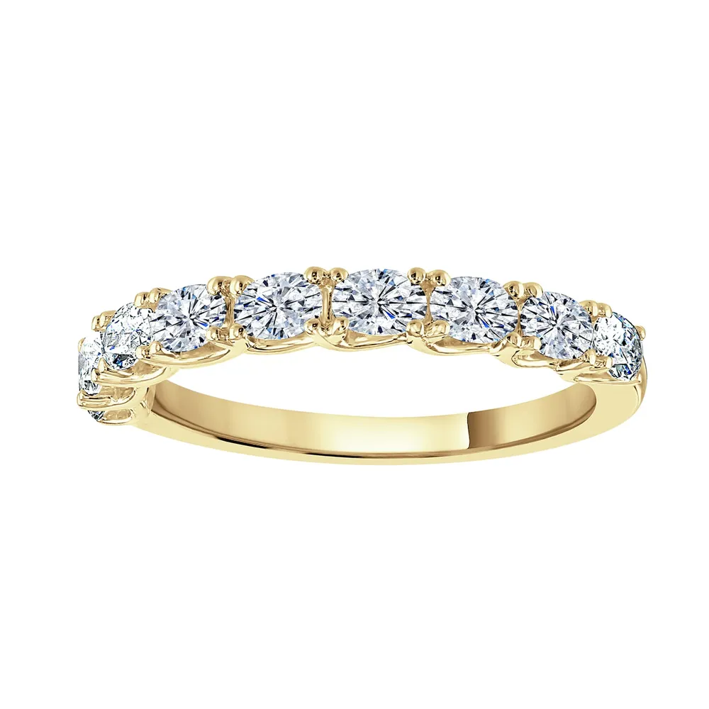 9ct Yellow Gold 0.74 Carat Oval Cut Half Eternity Ring