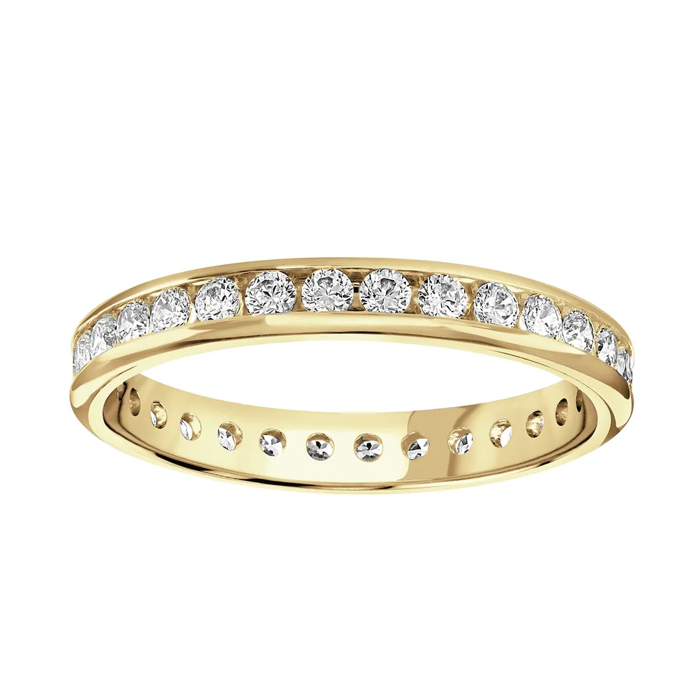 9ct Yellow Gold 0.75cttw Brilliant Cut Channel Set Diamond Full Eternity Ring