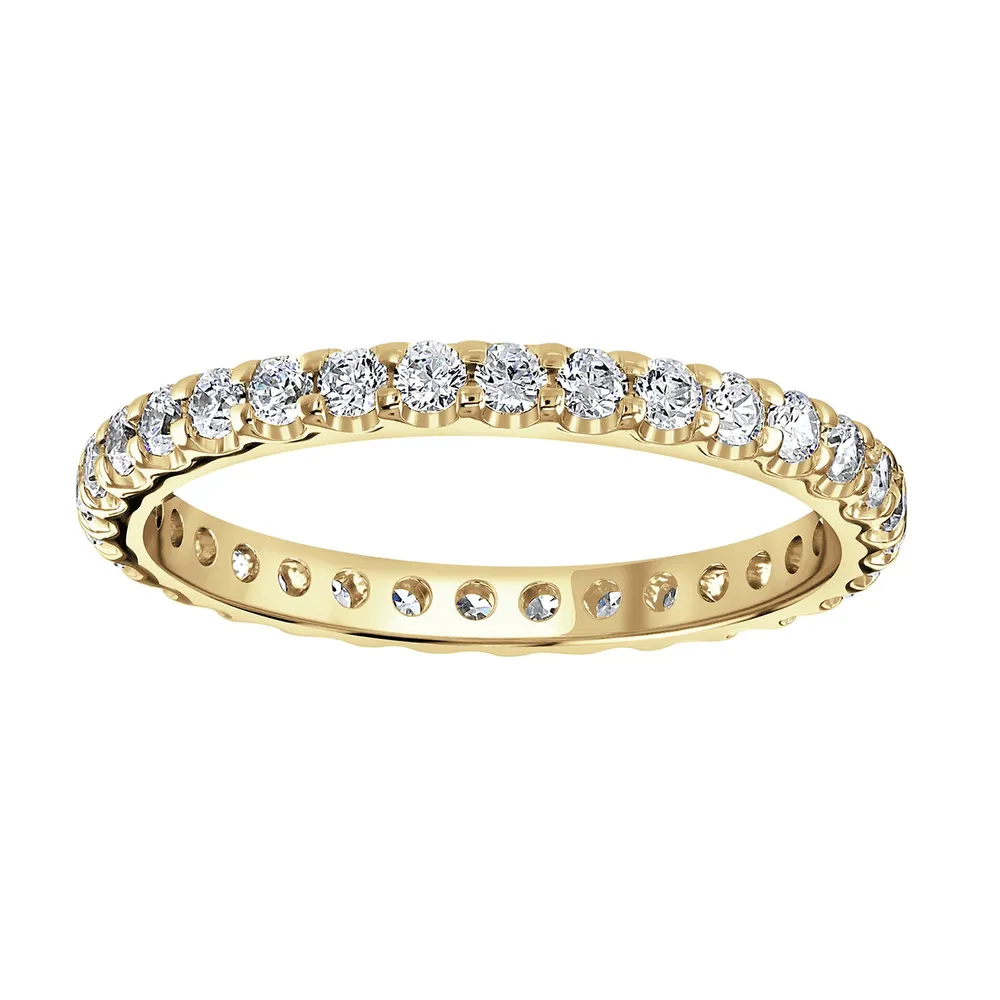 9ct Yellow Gold 0.75cttw Brilliant Cut Claw Set Diamond Full Eternity Ring