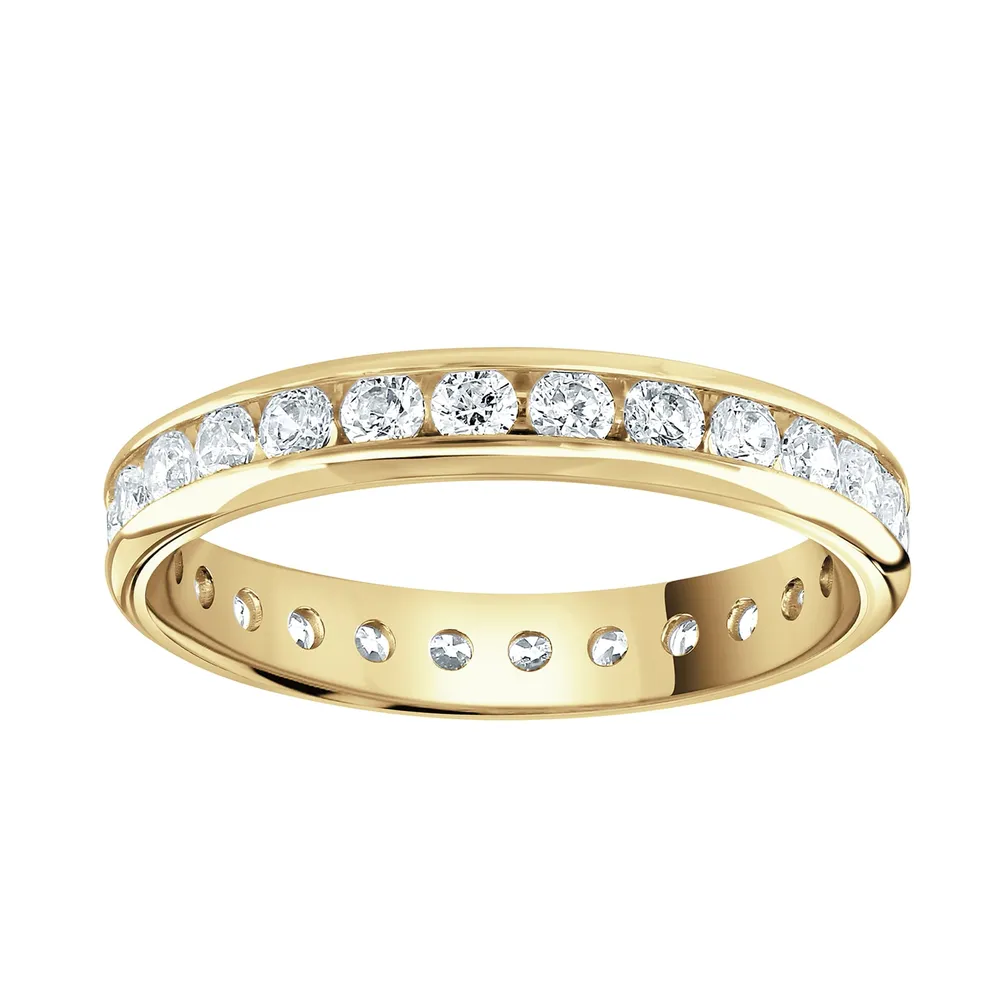 9ct Yellow Gold 1.00cttw Brilliant Cut Channel Set Diamond Full Eternity Ring