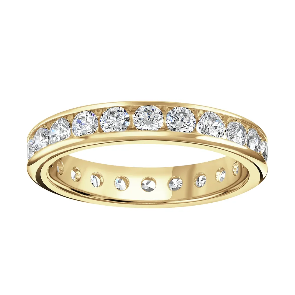 9ct Yellow Gold 1.50cttw Brilliant Cut Channel Set Diamond Full Eternity Ring