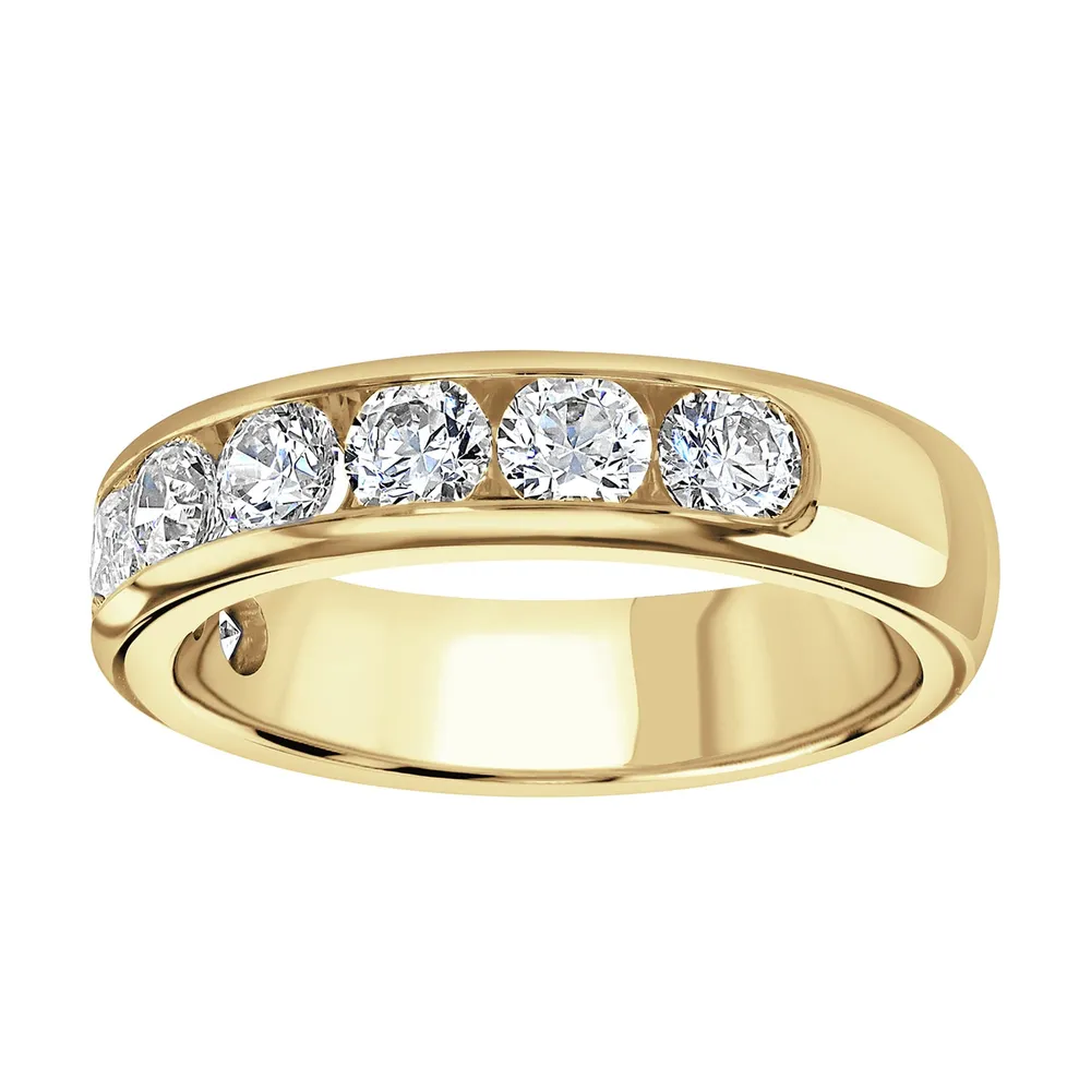 9ct Yellow Gold 1.50cttw Brilliant Cut Channel Set Diamond Half Eternity Ring