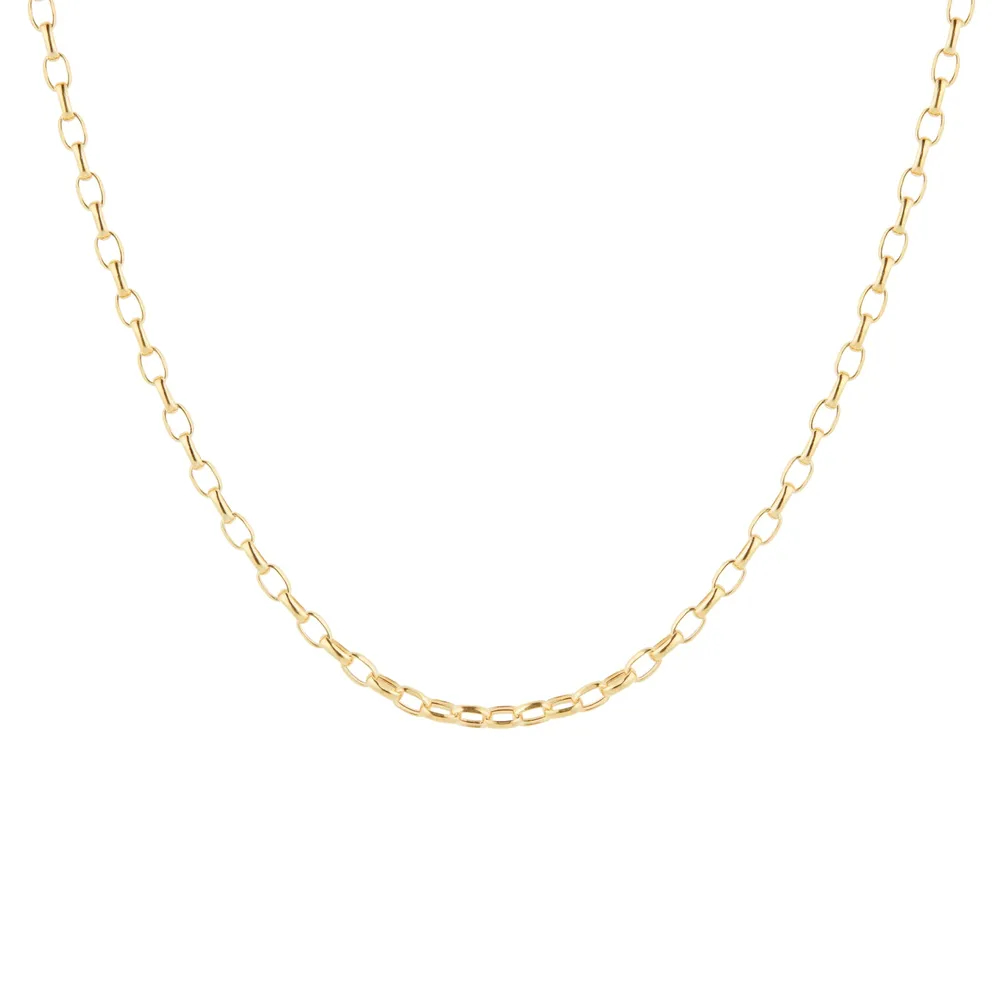 9ct Yellow Gold 100 Diamond Cut Oval Belcher Chain