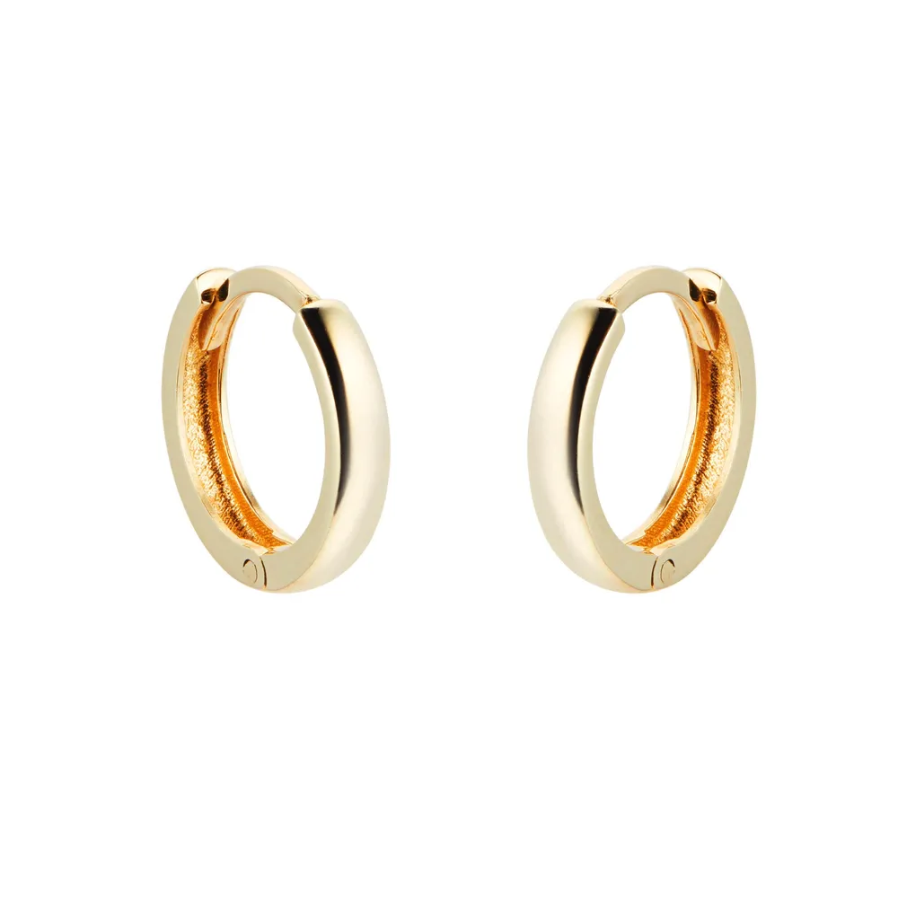 9ct Yellow Gold 11mm Huggie Hoop Earrings