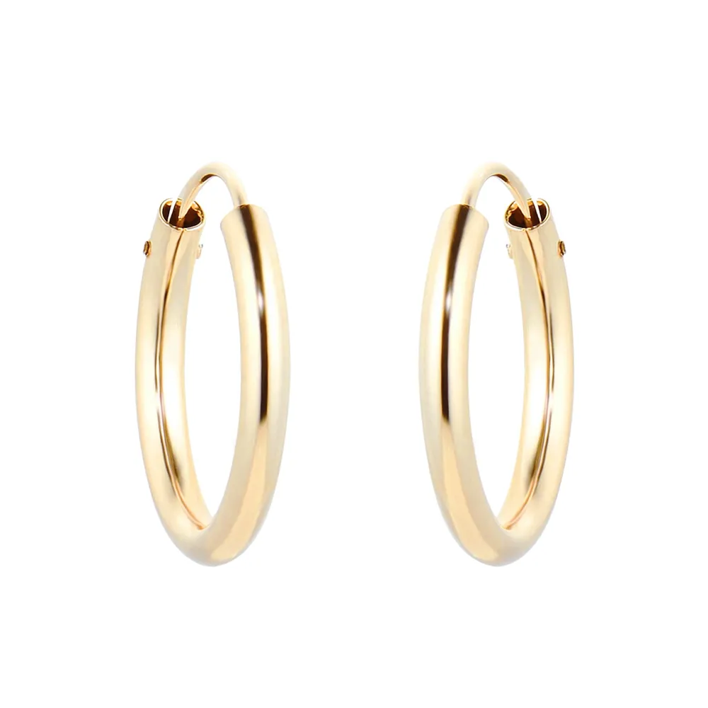 9ct Yellow Gold 13mm Hoop Earrings