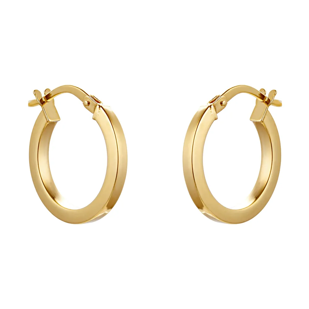 9ct Yellow Gold 16mm Small Hoop Earrings