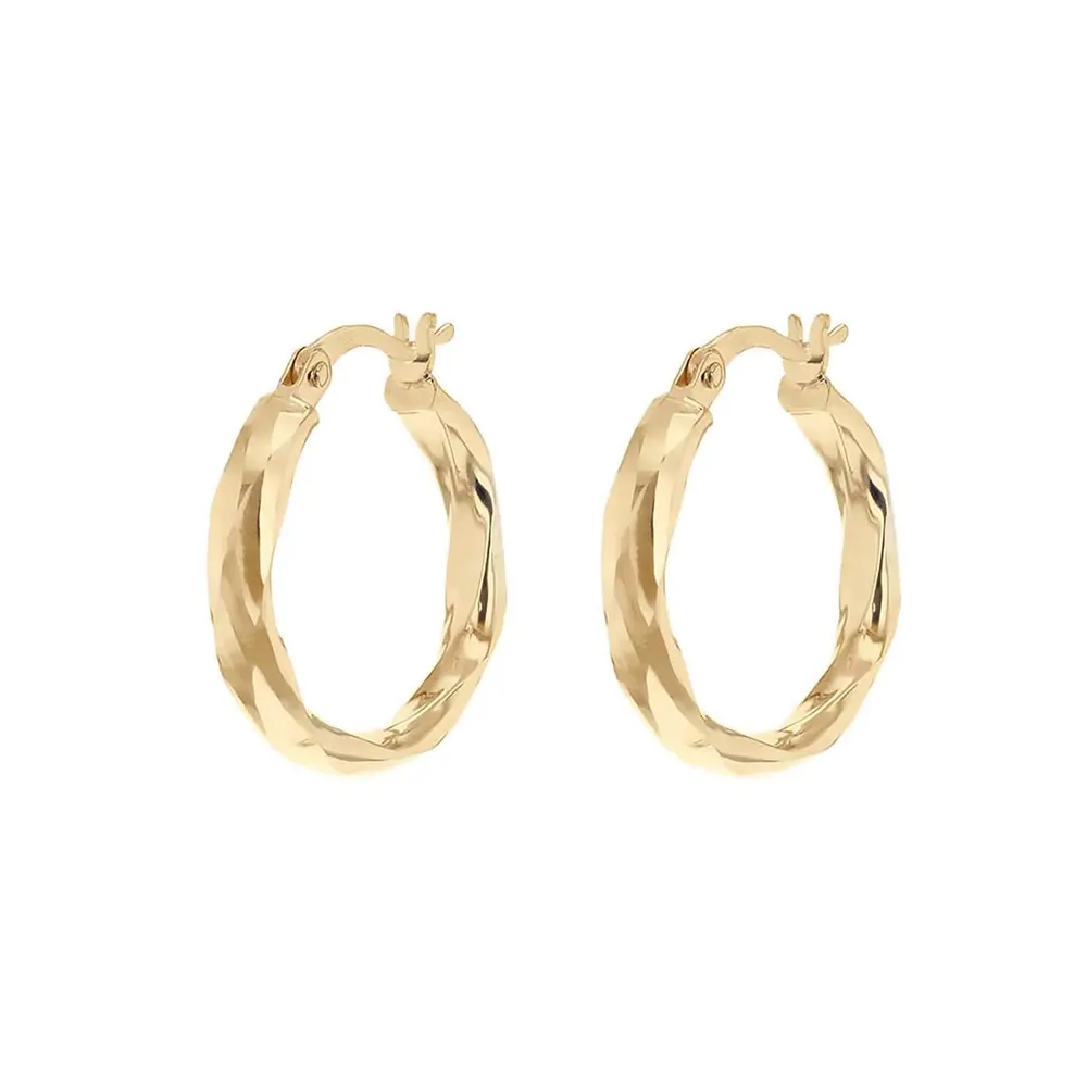 9ct Yellow Gold 18.5mm Creole Hoop Earrings
