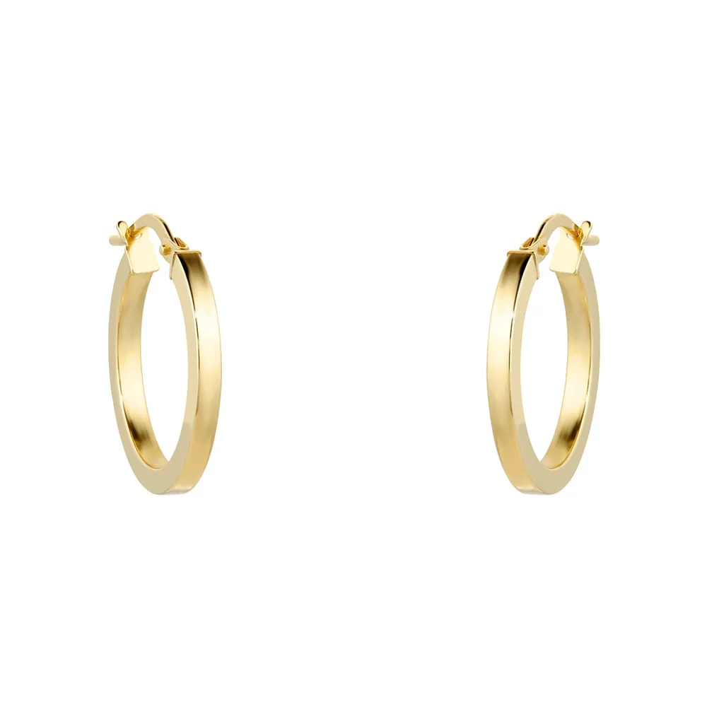 9ct Yellow Gold 18mm Medium Hoop Earrings