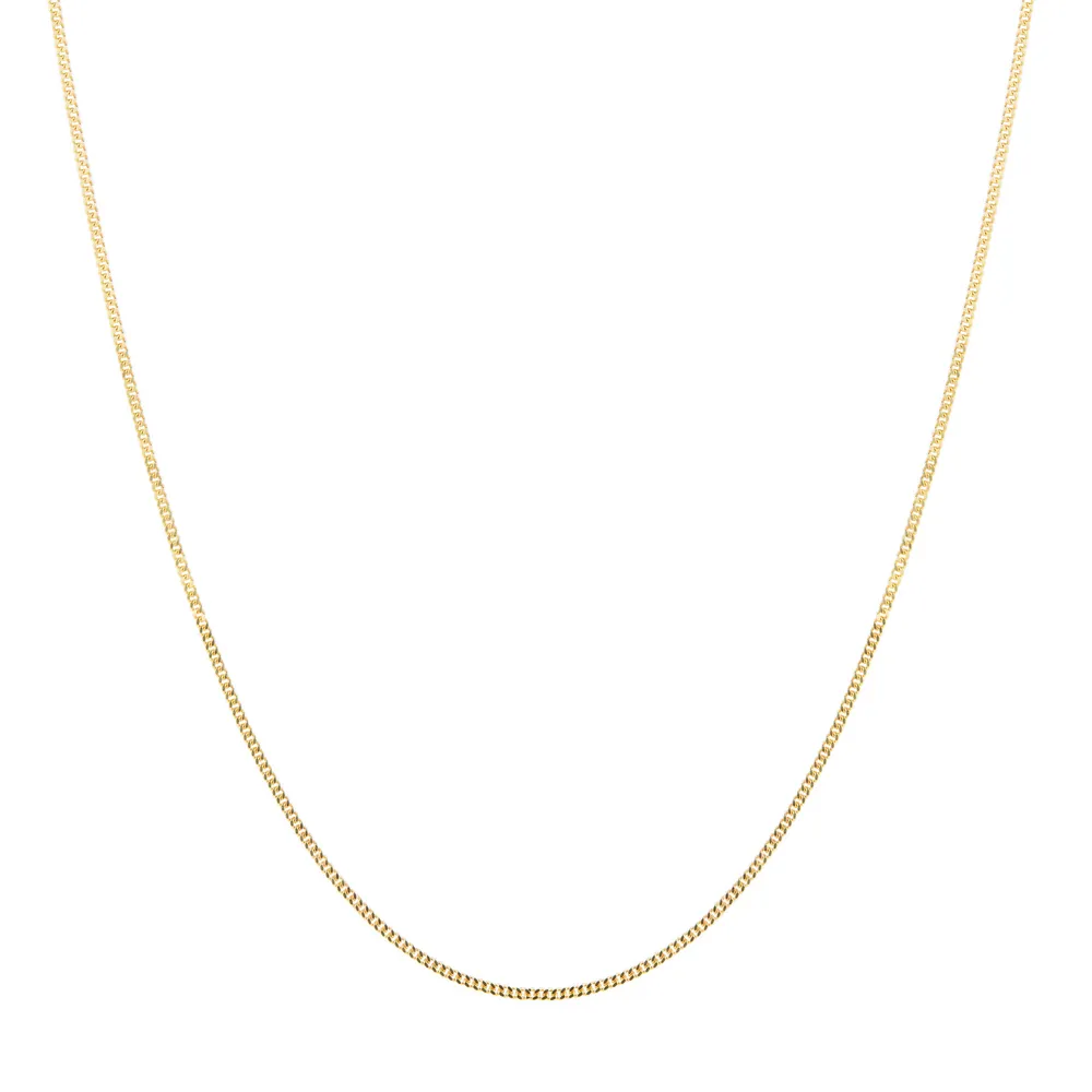 9ct Yellow Gold 1mm 16/18" Curb Chain