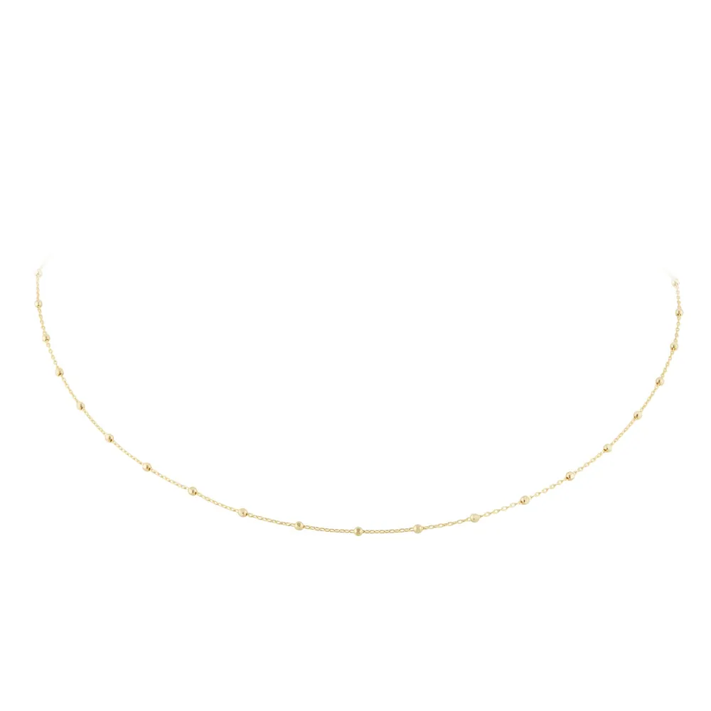 9ct Yellow Gold 1mm Diamond Cut Ball Tracer Necklace
