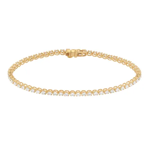 Goldsmiths 9ct Yellow Gold 2.00cttw Diamond Line Bracelet