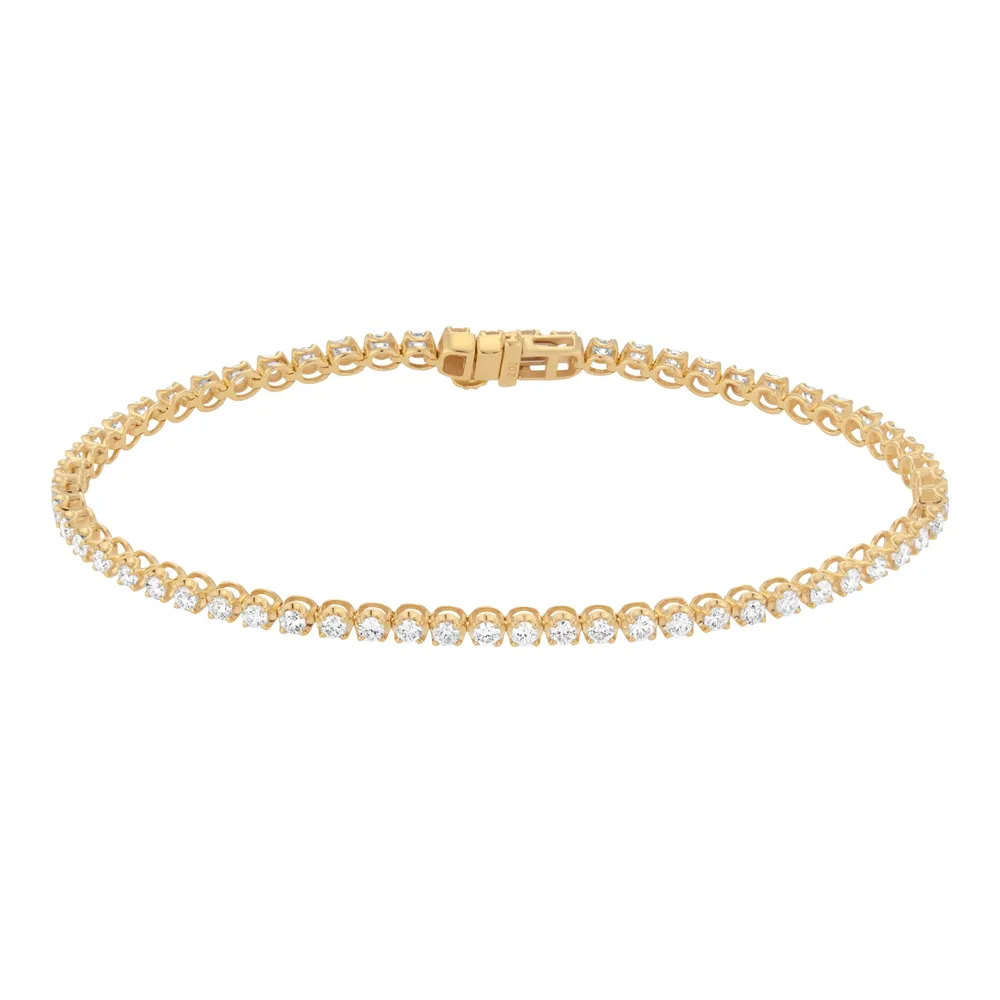 9ct Yellow Gold 2.00cttw Diamond Line Bracelet