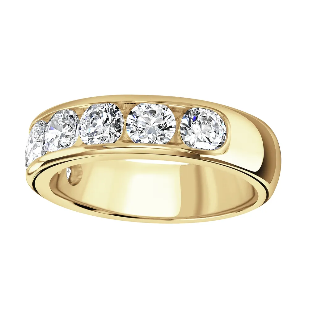 9ct Yellow Gold 2.15cttw Brilliant Cut Channel Set Diamond Half Eternity Ring