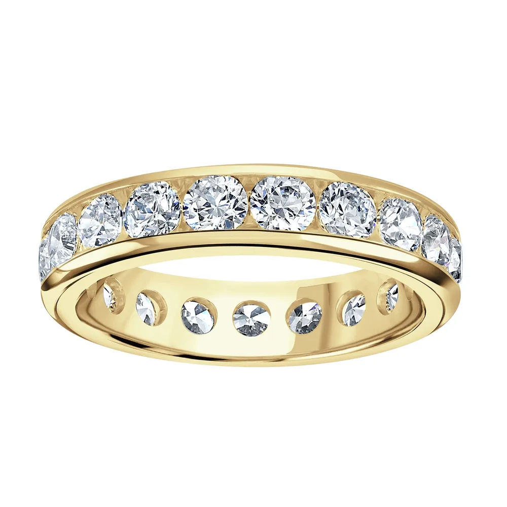 9ct Yellow Gold 2.50cttw Brilliant Cut Channel Set Diamond Full Eternity Ring