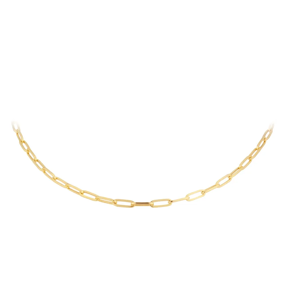 9ct Yellow Gold 3mm Paperclip Chain Necklace