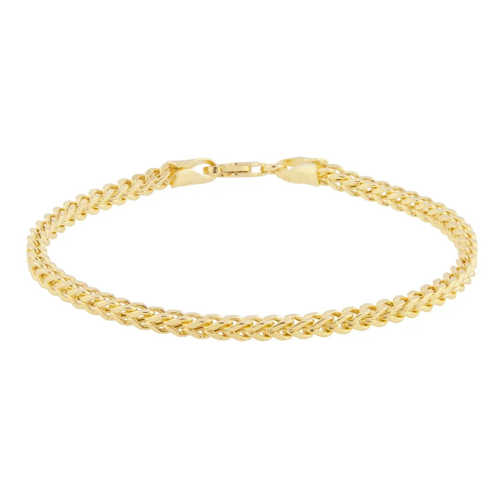 9ct Yellow Gold 3mm Square Spiga 7.5 inch Bracelet