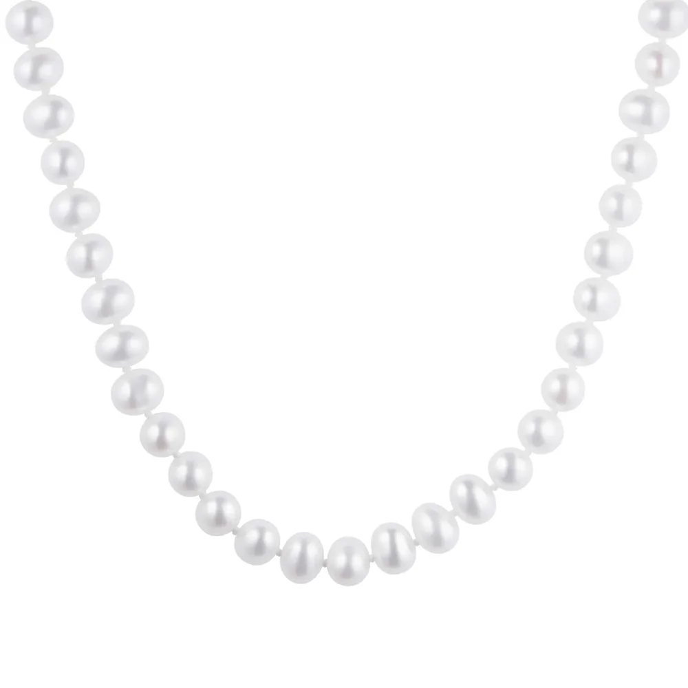 9ct Yellow Gold 6-6.5mm Cultured Fresh Water Pearl Necklace