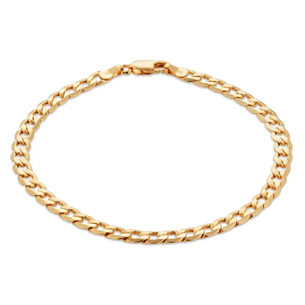 9ct Yellow Gold 6 Sided Curb Bracelet