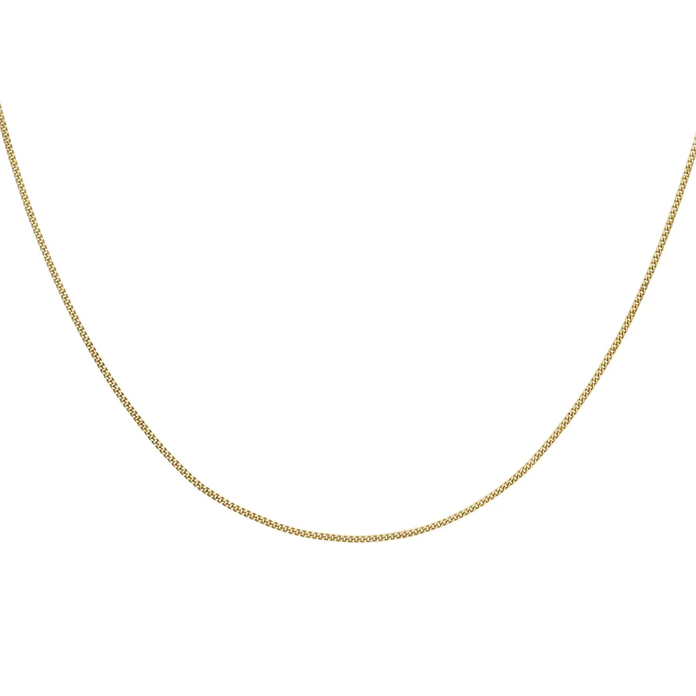 9ct Yellow Gold 60cm (24") Curb Chain 1mm Width