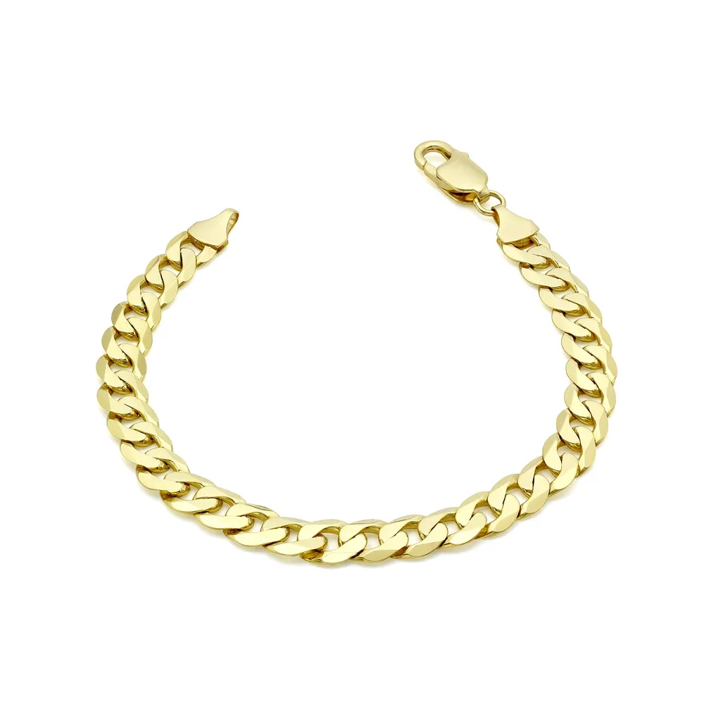 9ct Yellow Gold 7mm 20cm Curb Chain Bracelet