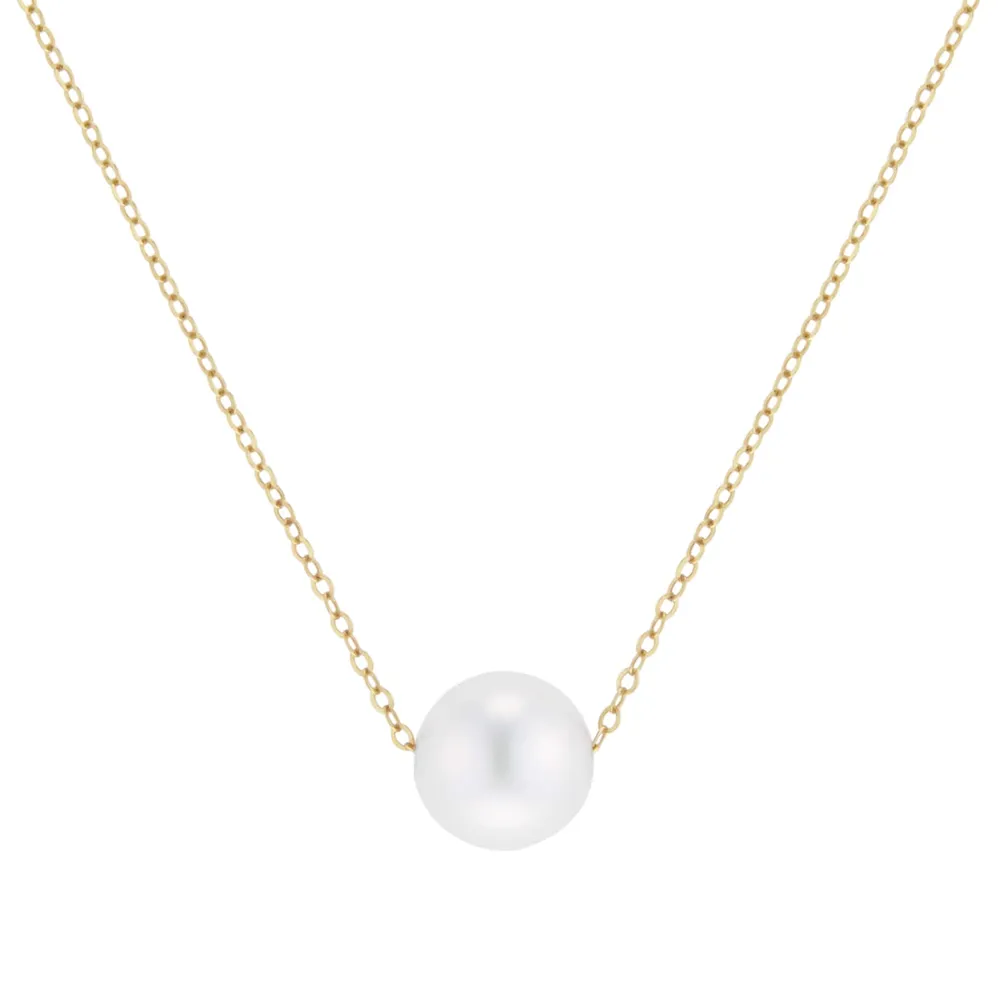 9ct Yellow Gold Akoya Pearl Slider Pendant