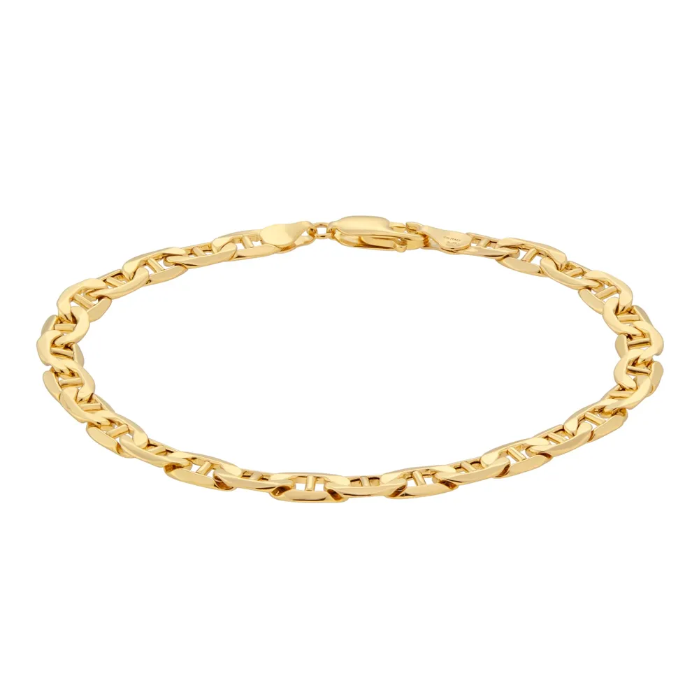 9ct Yellow Gold Anchor Chain Bracelet 8 Inch