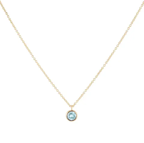 Goldsmiths 9ct Yellow Gold Aquamarine Birthstone Pendant