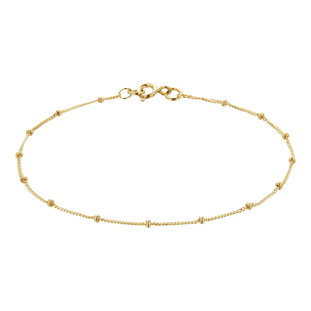 9ct Yellow Gold Beaded Chain Bracelet