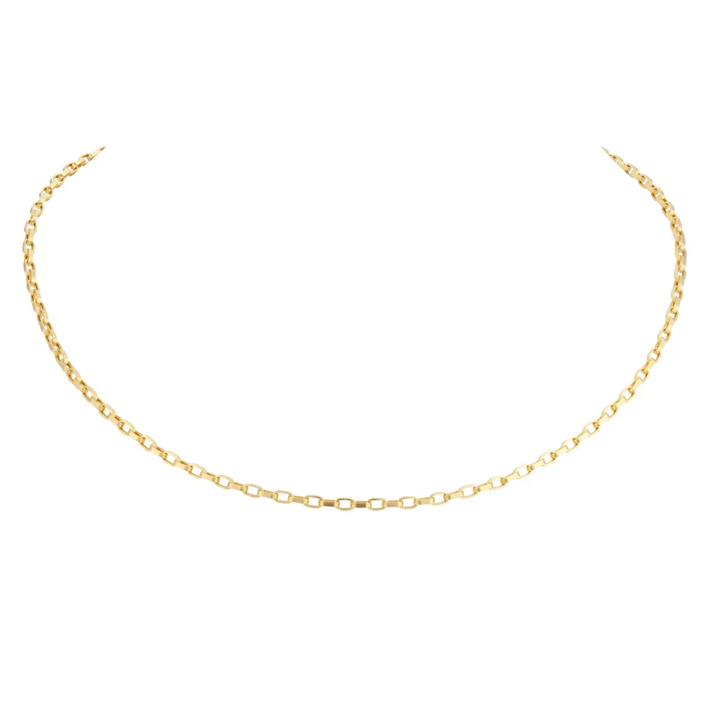 9ct Yellow Gold Box Belcher Chain Necklace