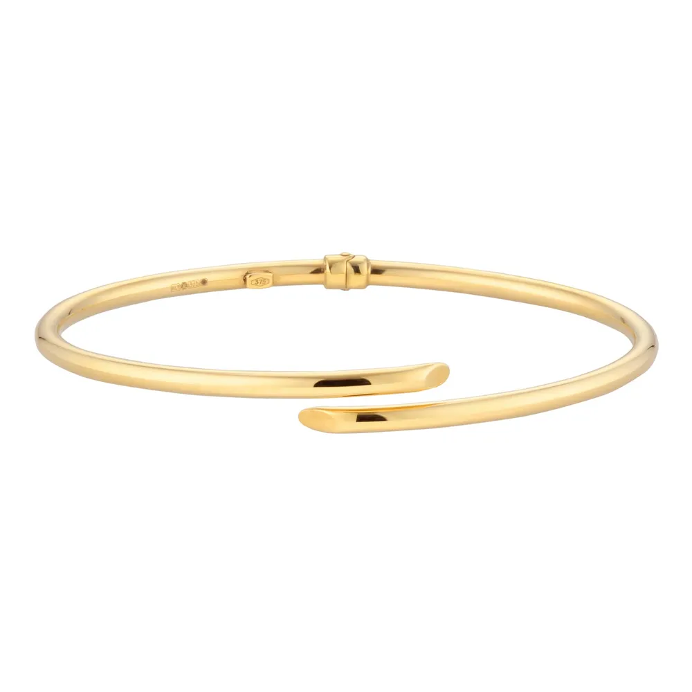 9ct Yellow Gold Bypass Hinge Bangle