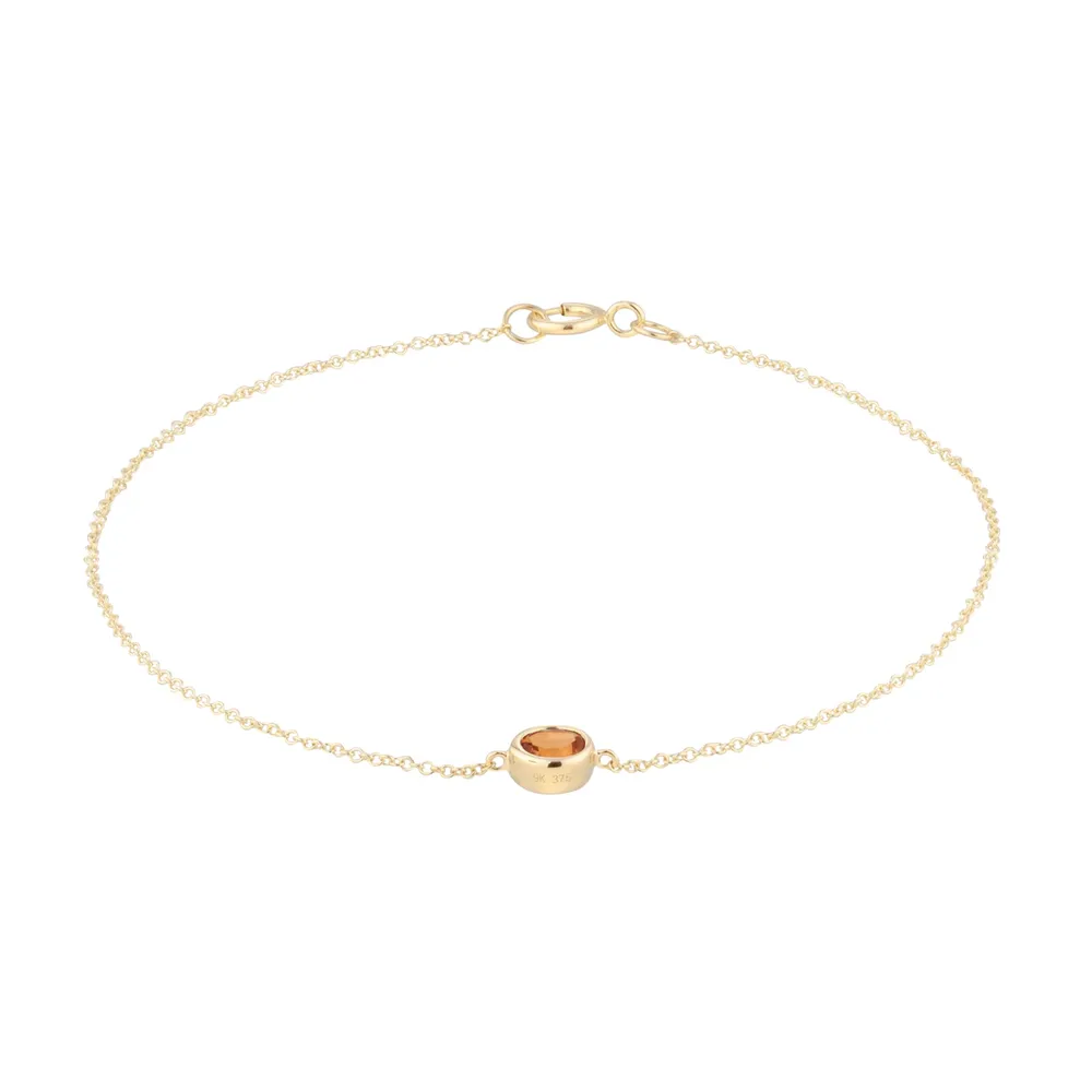 9ct Yellow Gold Citrine Birthstone Bracelet